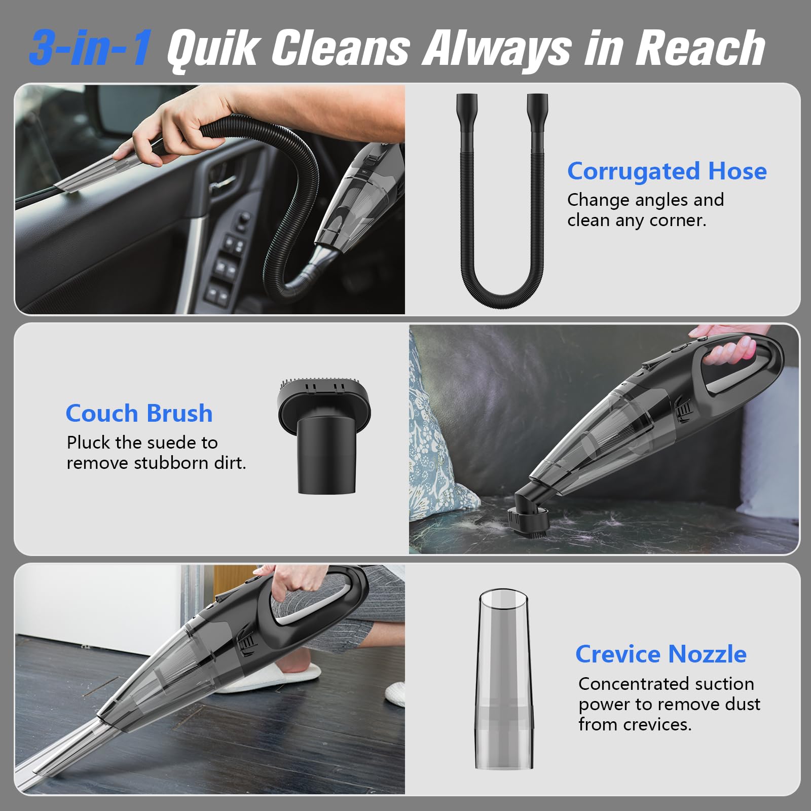 BSRCO lightweight handheld design makes one-handed cleaning easy.