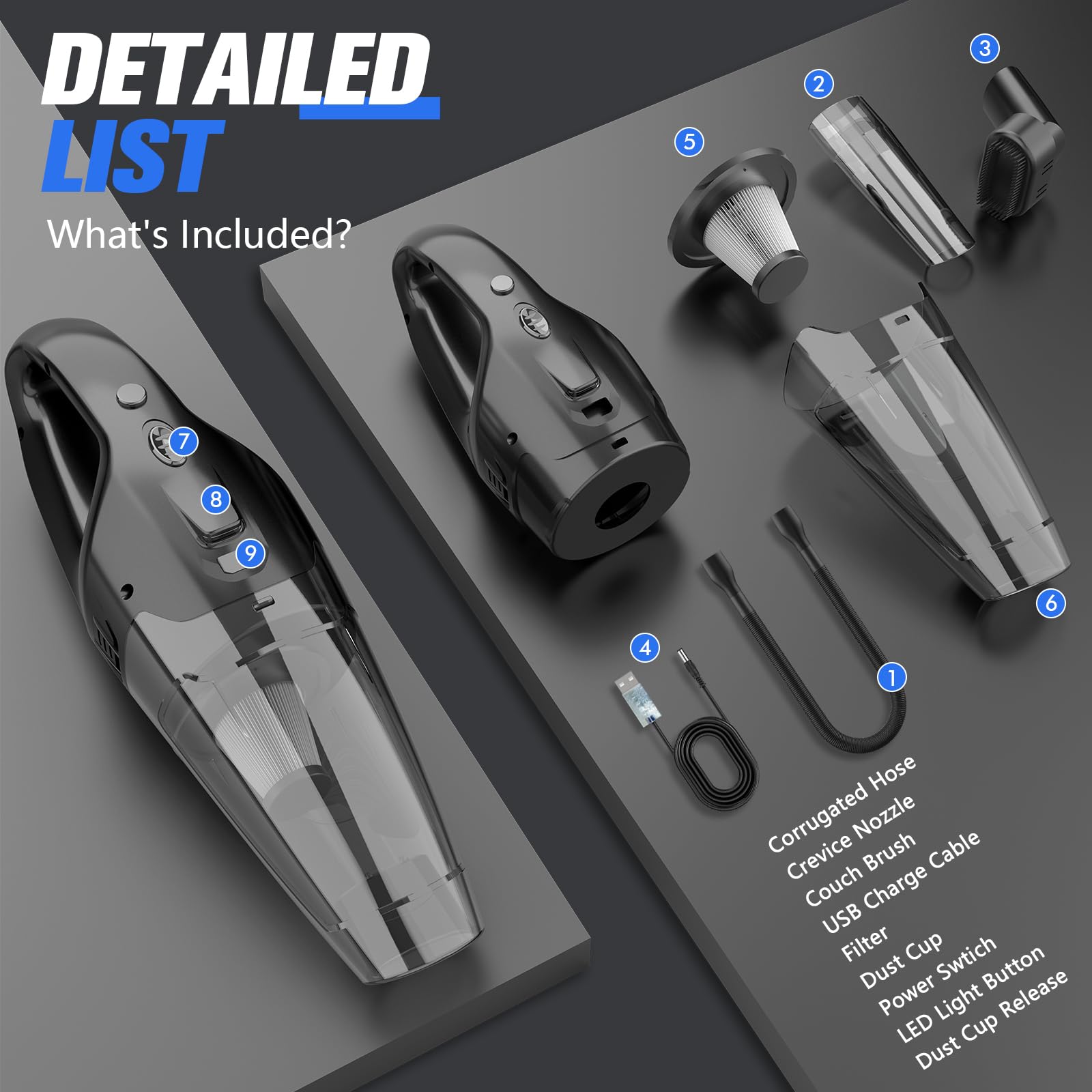 BSRCO includes crevice nozzle, soft brush, and flexible hose for hard-to-reach areas.