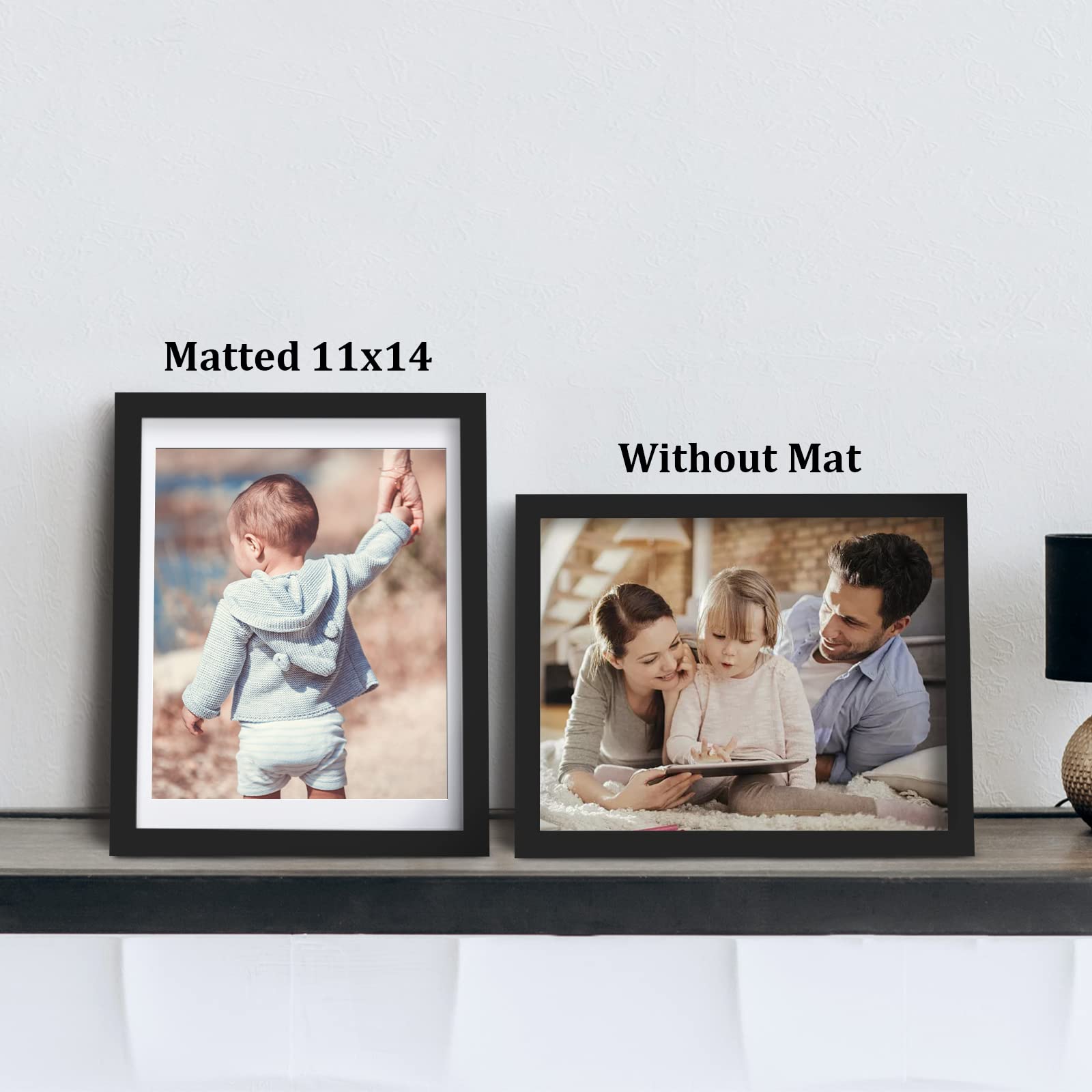 BSRHOME 11x14 picture with mat fits securely inside the frame.