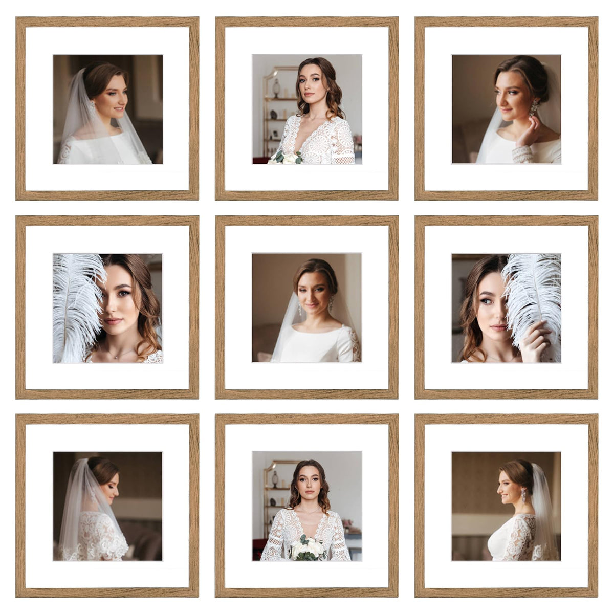 BSRHOME 12x12 collage wall display showcases memories with a cohesive gallery.