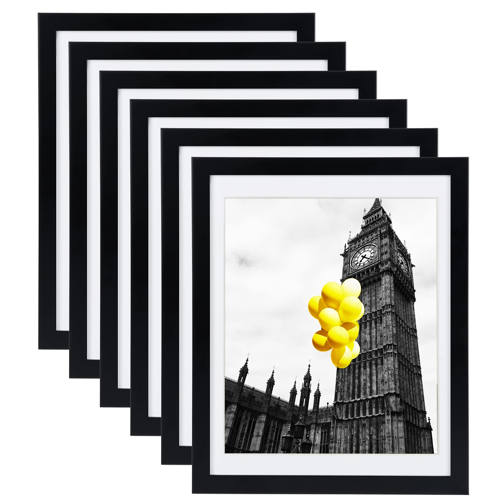 BSRHOME 12x16 black frame set, front view, ideal for wall or tabletop display.