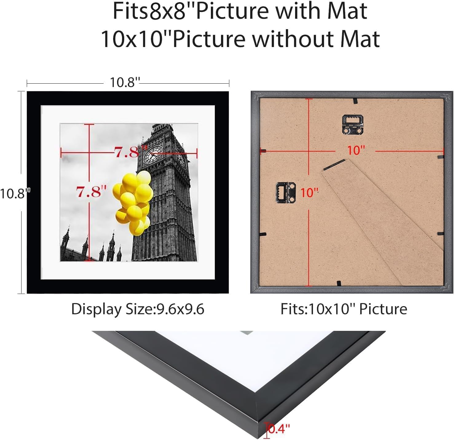 BSRHOME 8x8 frame with mat highlighting a photo with clean matting.