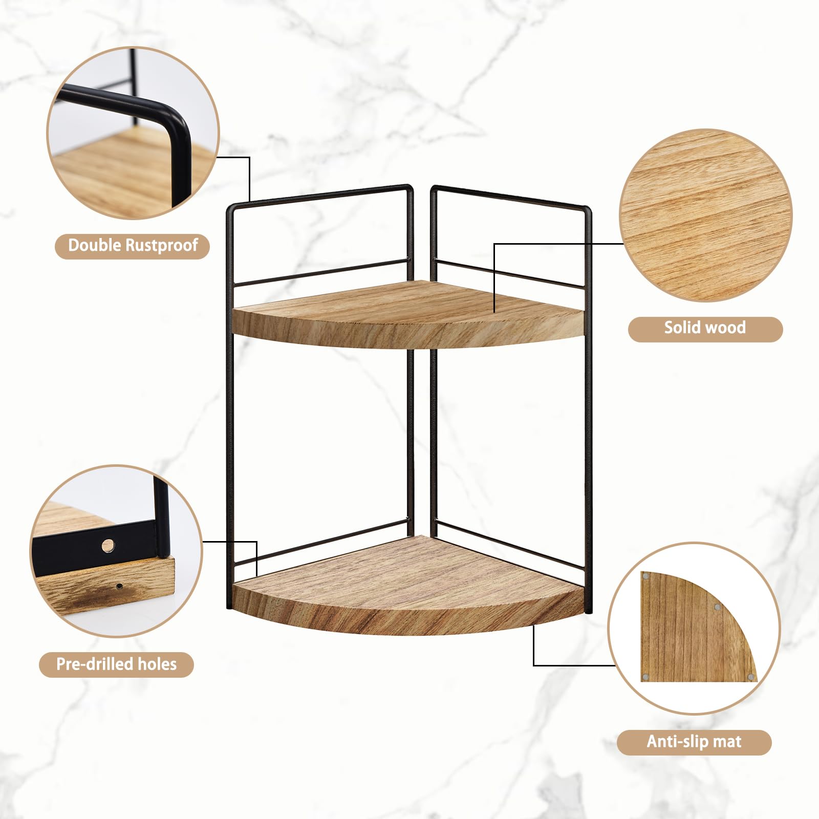 BSTSLL wooden organizer for spices and cosmetics on a compact surface.