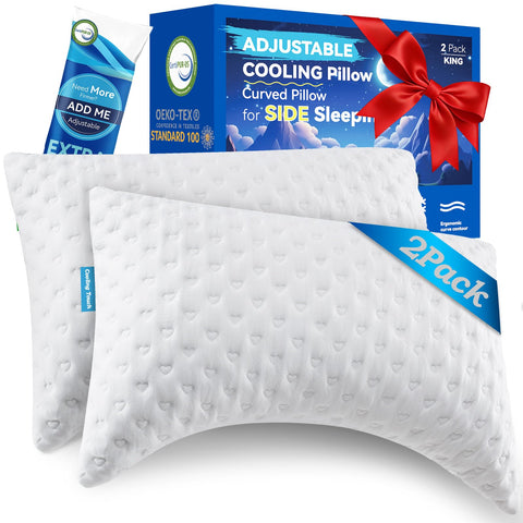 btasleeep side sleeper pillow curve provides natural shoulder support for side sleeping.