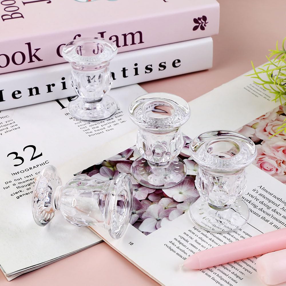 BTGLLAS crystal-clear candlesticks complement any decor style.