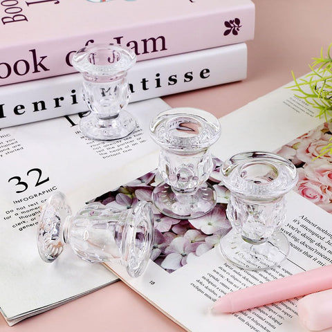 BTGLLAS crystal-clear candlesticks complement any decor style.