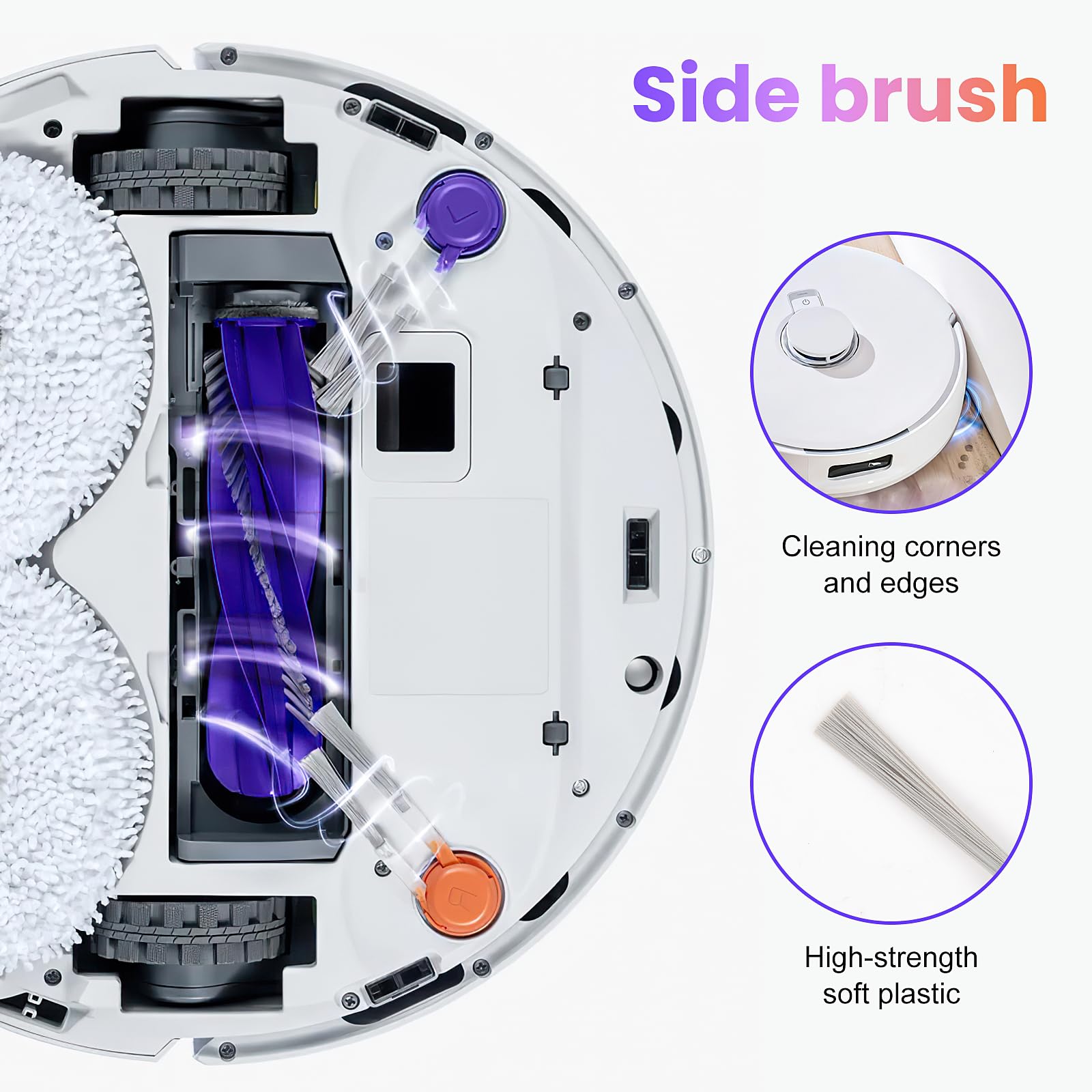 BTRSOLUS Narwal Freo Z10 side brushes TPU tips prevent floor scratches
