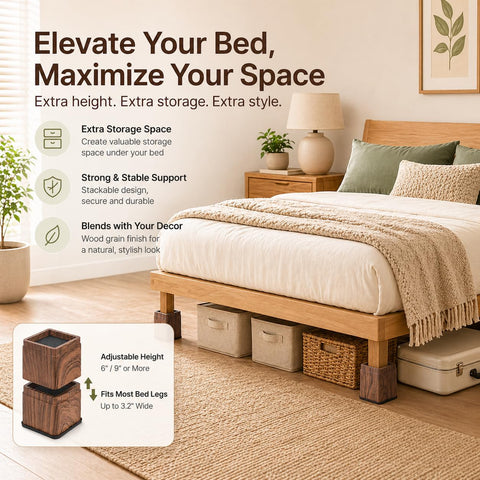 BTSD-home wood grain riser closeup shows durable, lightweight construction