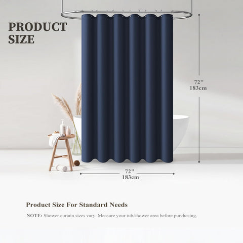 BTTN curtain with 12 rust-proof grommets fits standard hooks.