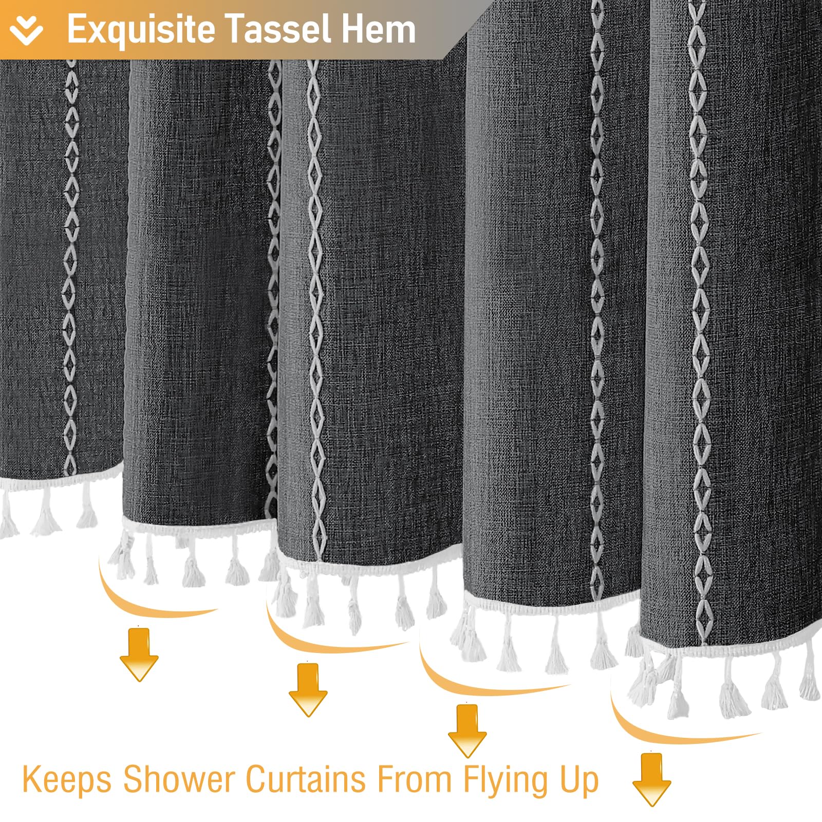 BTTN Boho Farmhouse tassels on three sides add charm