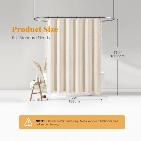 BTTN curtain includes 12 plastic hooks for easy setup
