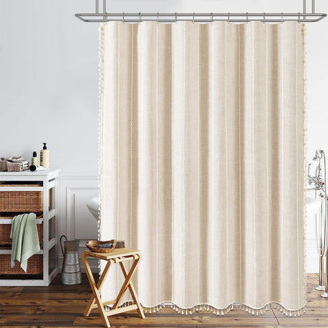 BTTN tassel trim length enhances bohemian charm in baths