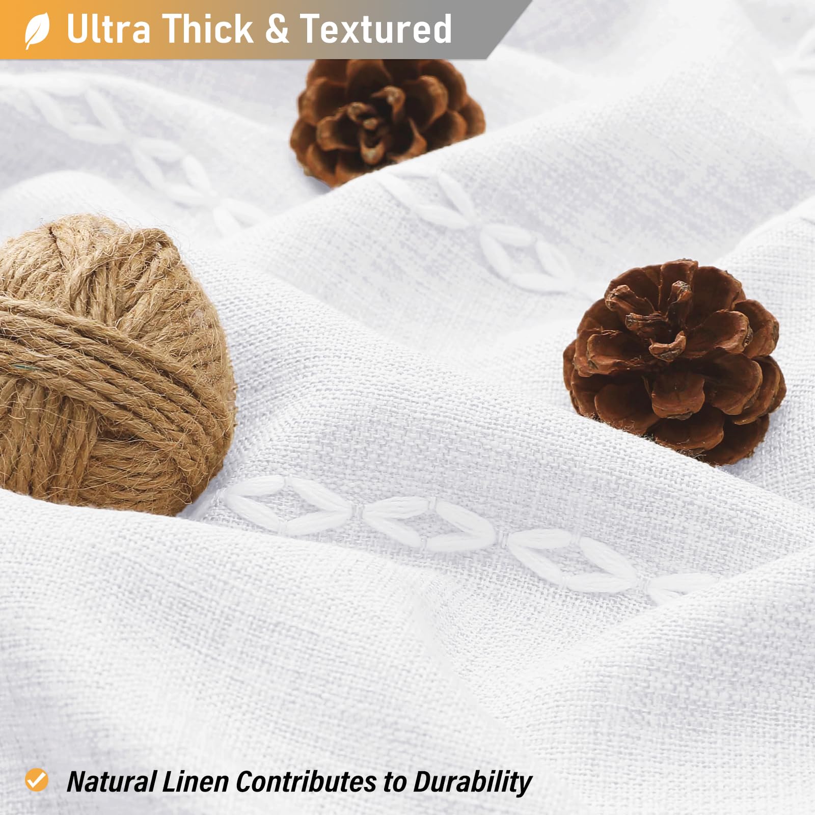 BTTN boho farmhouse tassel detail enhances decorative appeal in any bathroom.