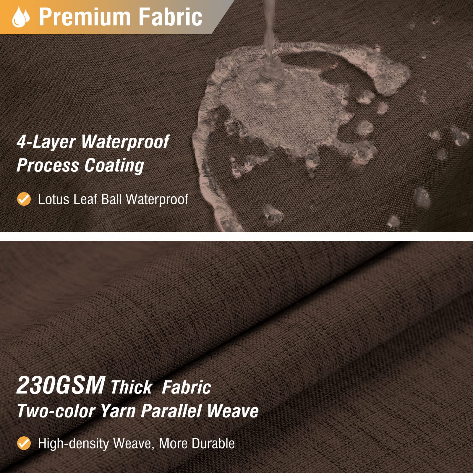 BTTN heavy-duty waterproof fabric helps prevent water splash.