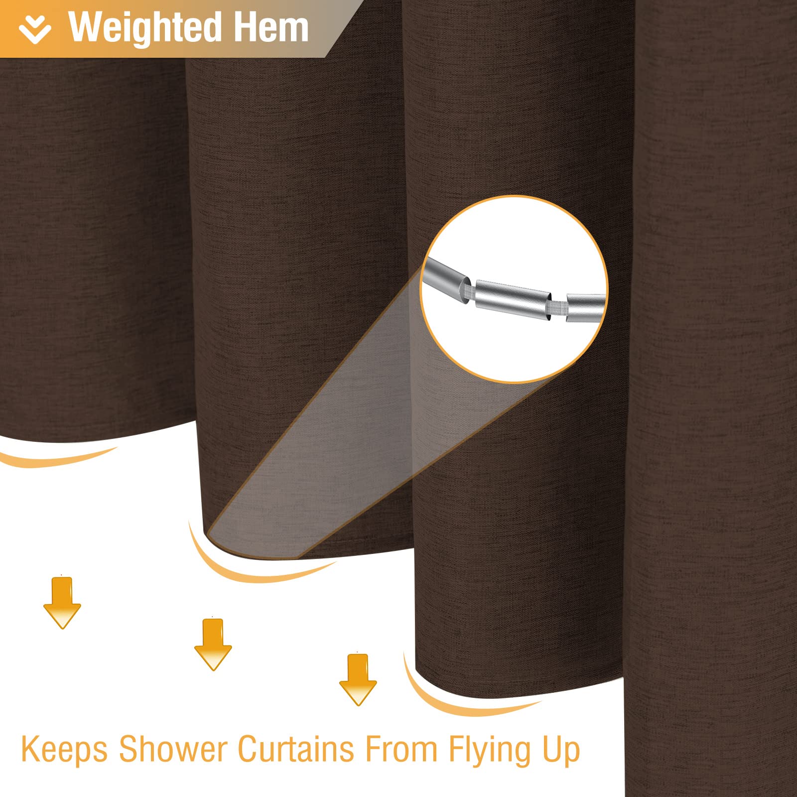 BTTN water-repellent curtain beads water droplets for quicker drying.