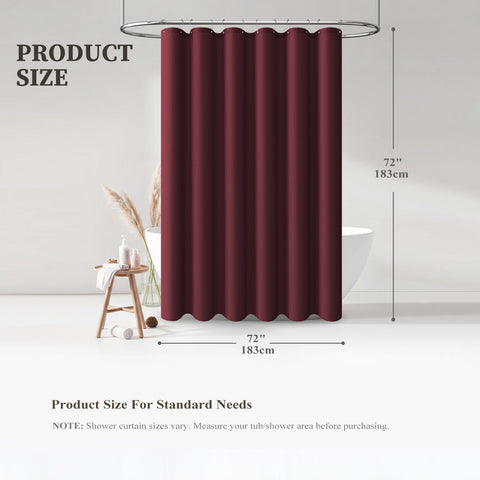 BTTN Burgundy curtain features dense weave for improved privacy and durability.