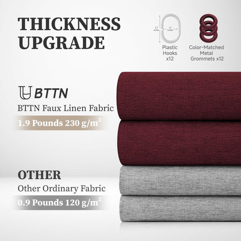 BTTN Burgundy curtain adds hotel-style luxury and everyday privacy.