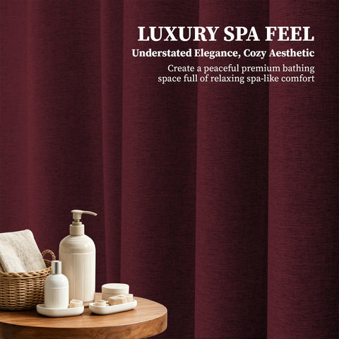 BTTN Burgundy curtain with 12 rust-proof grommets is easy to install.