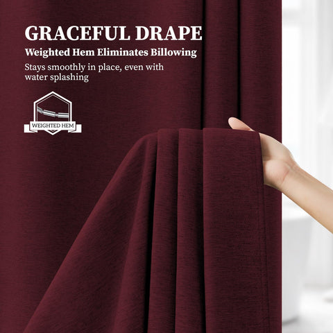 BTTN Burgundy curtain is machine washable for convenient cleaning.