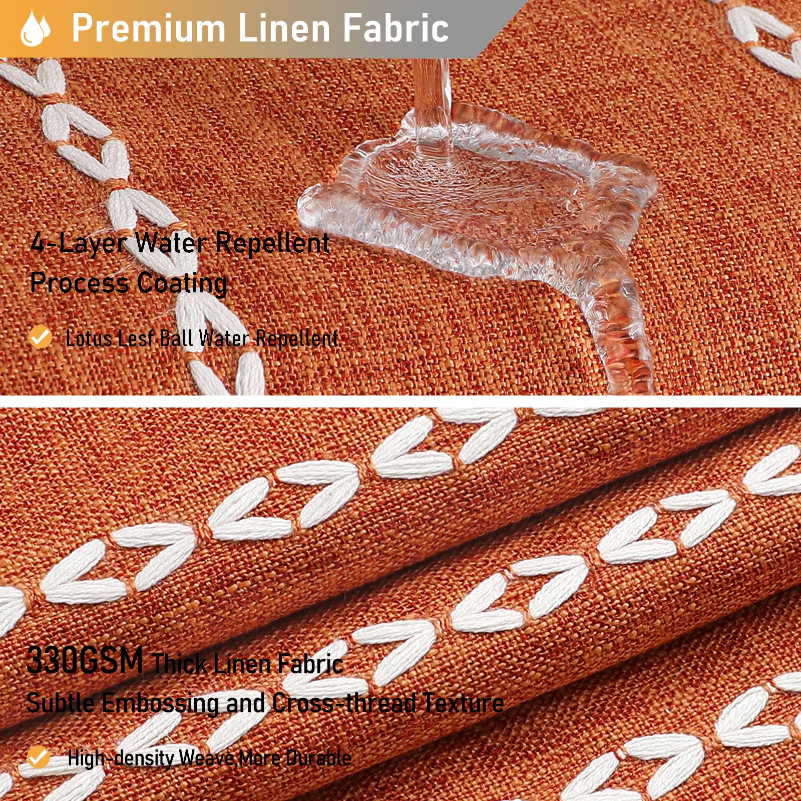 BTTN burnt orange 72x72 curtain fits standard showers with bold color.