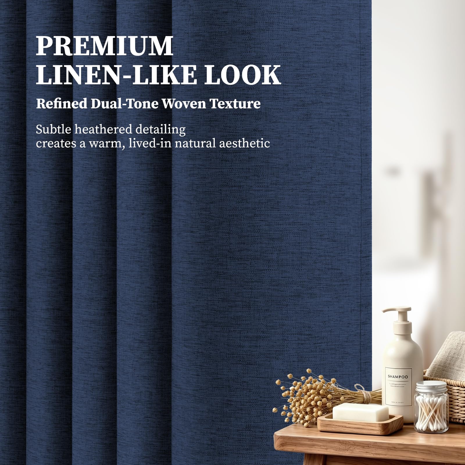 BTTN dense two-color weave enhances privacy and durability.