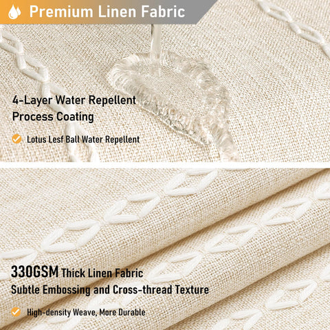 Shower curtain measures 72 by 78 inches with tassels adding length