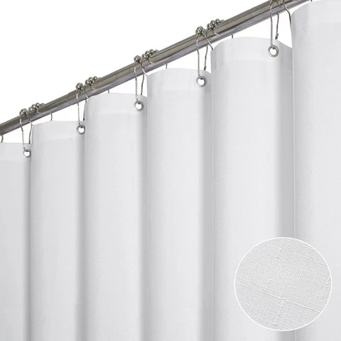 BTTN extra-long fabric shower curtain with linen texture for a hotel-like bathroom
