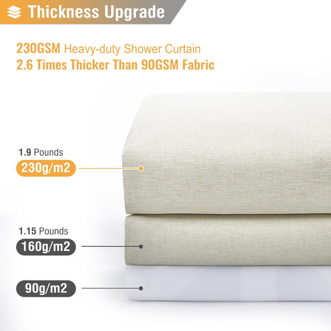 BTTN 72x84 curtain fits standard showers for spacious privacy.