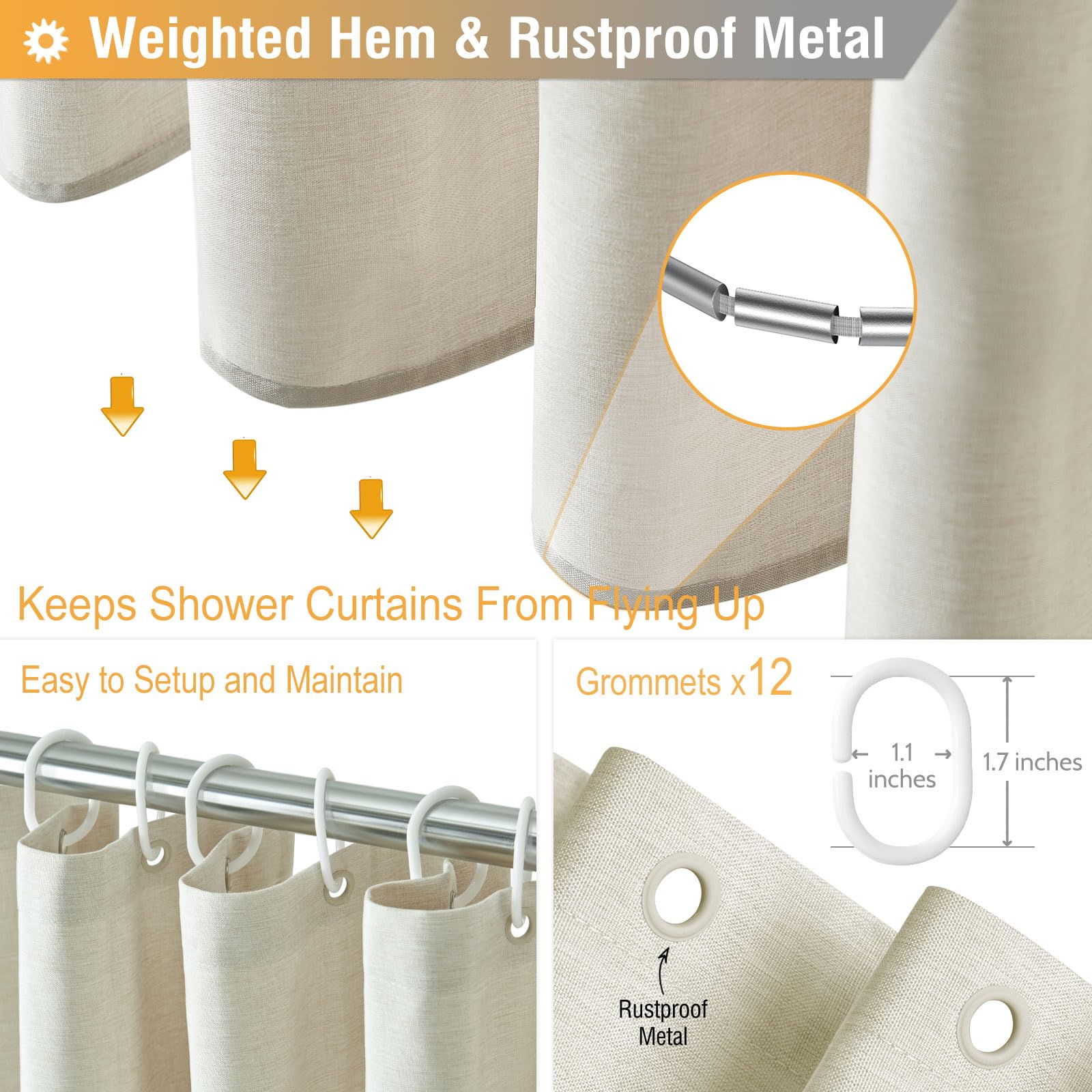 BTTN rust-proof grommets ensure long-lasting hang and fewer tears.