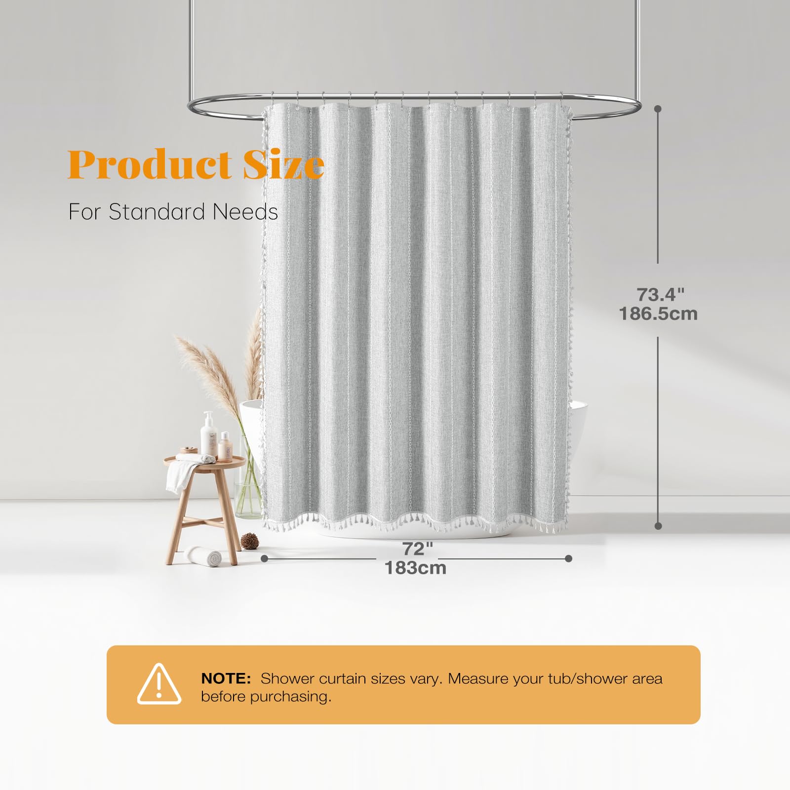 BTTN heavy-weight weave feel provides durable privacy for frequent showers.