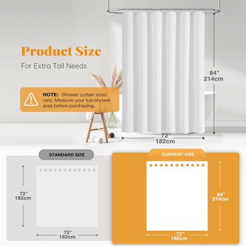 BTTN hotel spa vibe white shower curtain hanging neatly