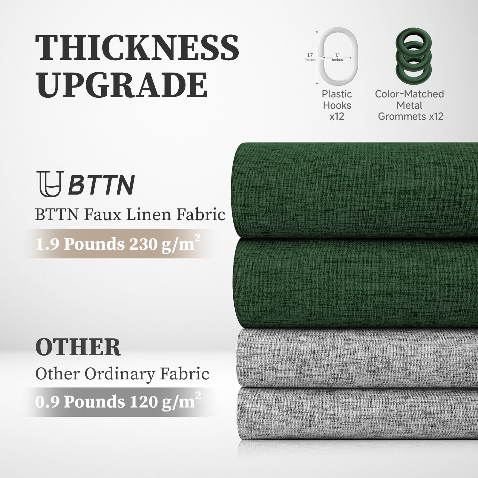 Hotel-grade style: BTTN emerald curtain elevates bathroom decor.
