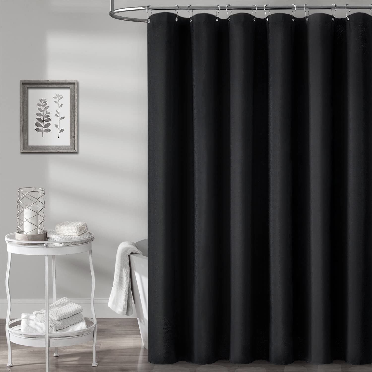 BTTN hotel-style curtain elevates bathroom décor and luxury feel.