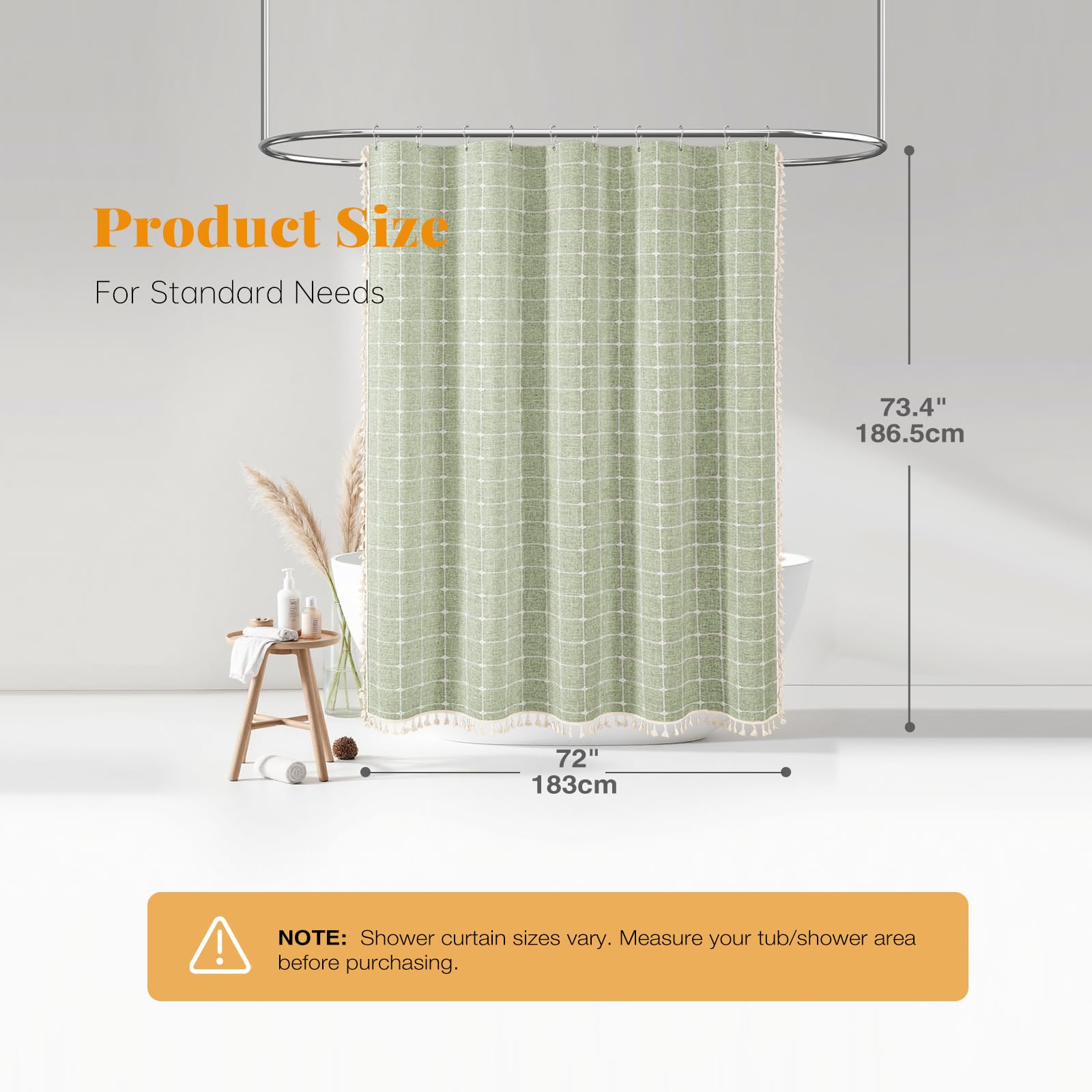 BTTN curtain set includes 12 plastic hooks for quick setup and convenience