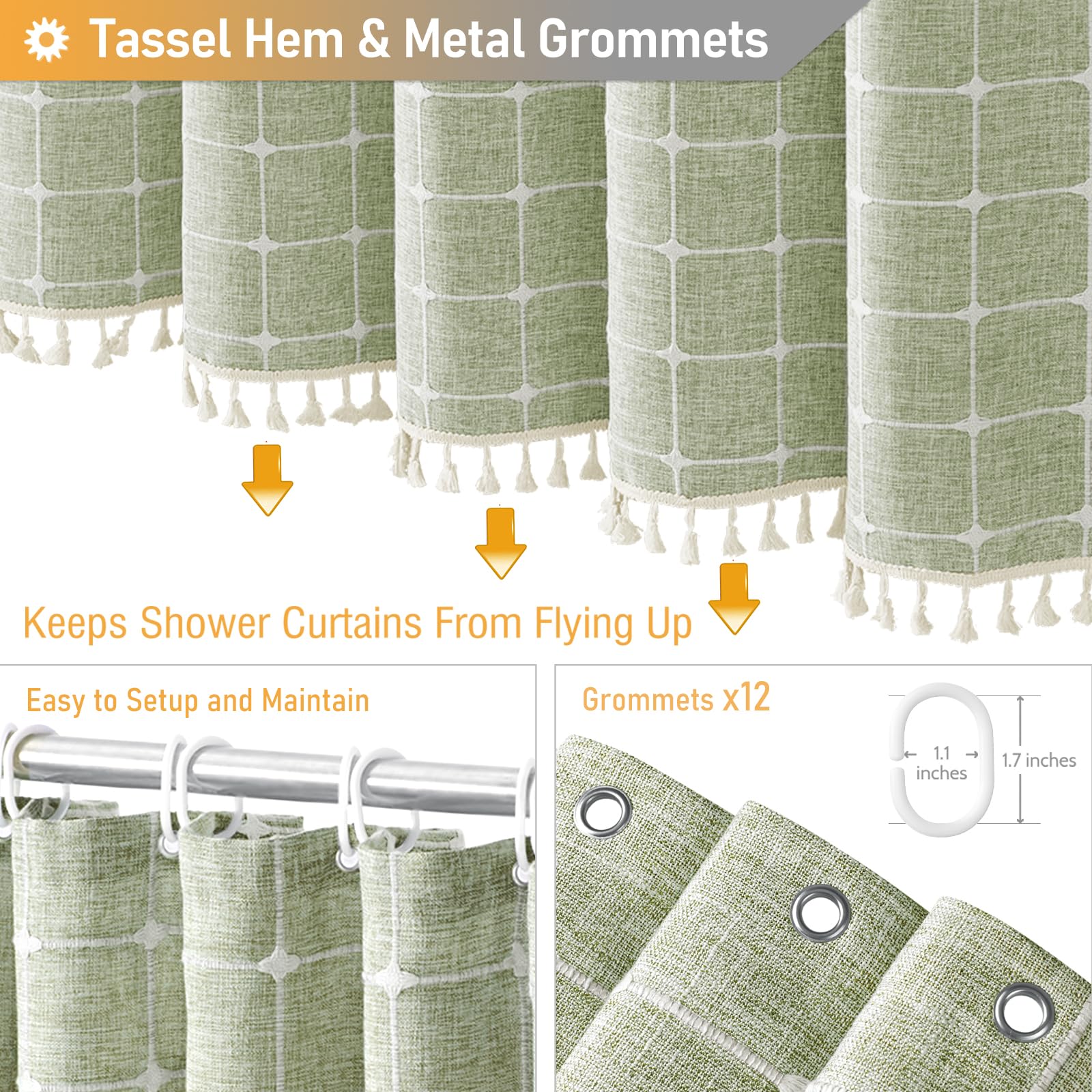 BTTN sage green curtain brings earthy, calming vibes to your daily routine