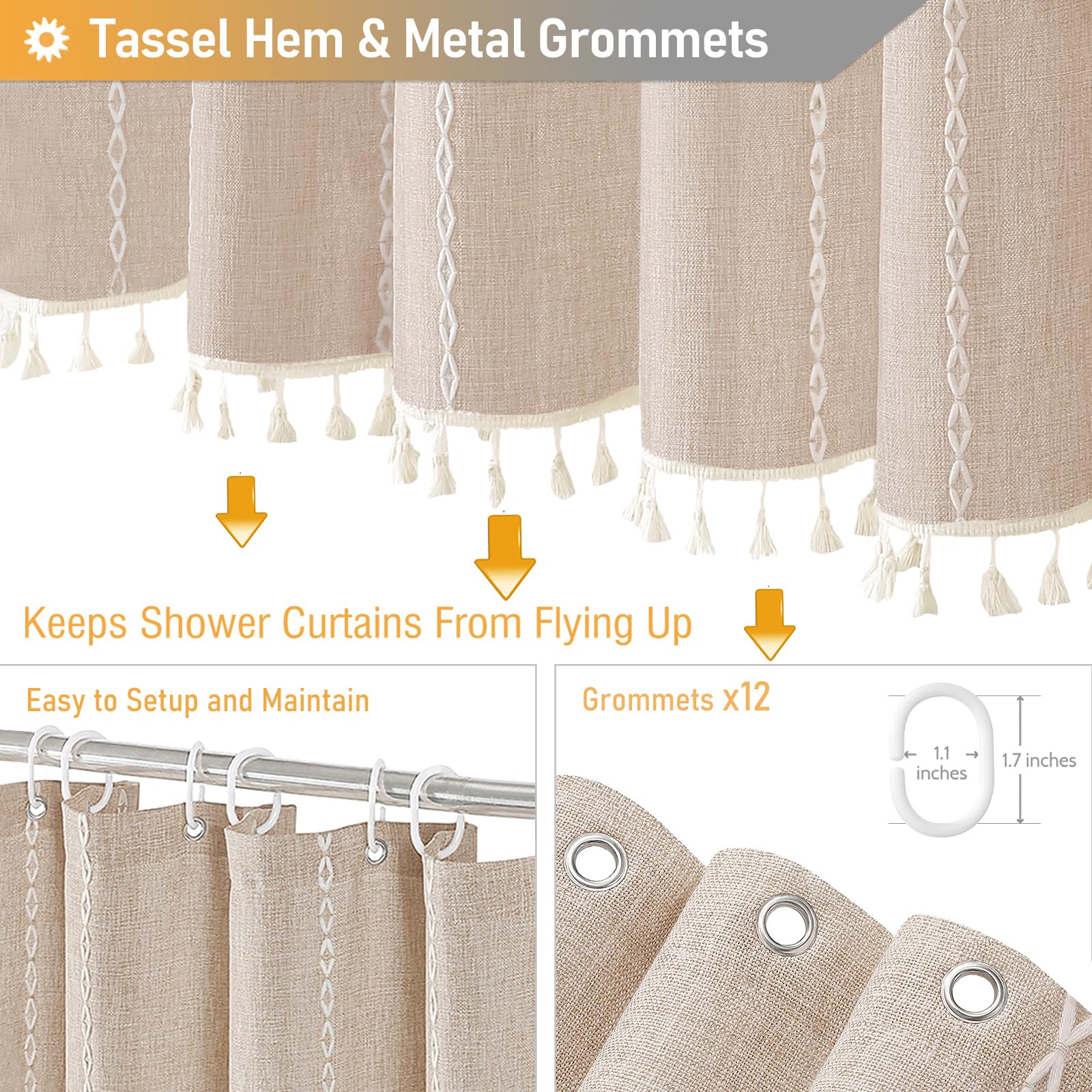 BTTN 72x84 inch curtain demonstrates tall dimension.