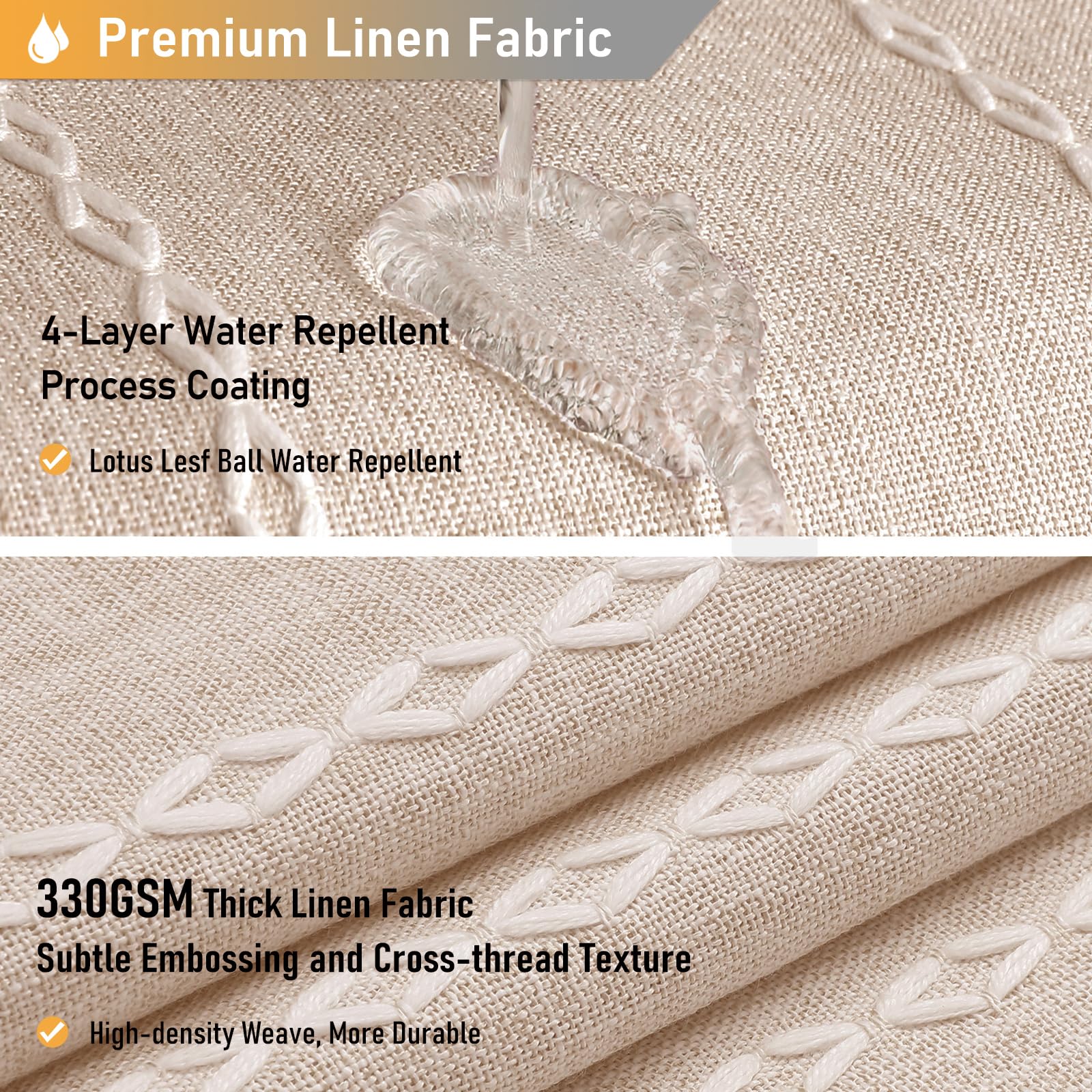 Tassel embroidery detail on the BTTN curtain.