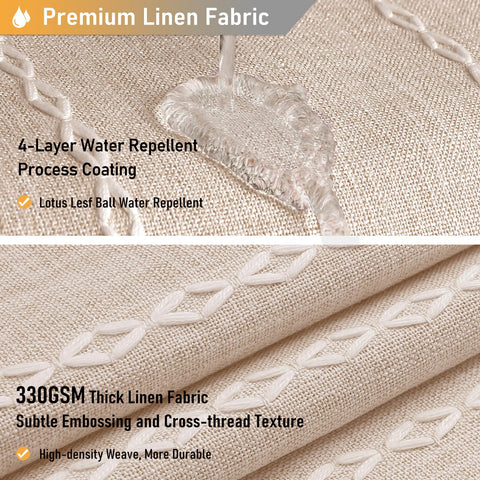 Tassel embroidery detail on the BTTN curtain.