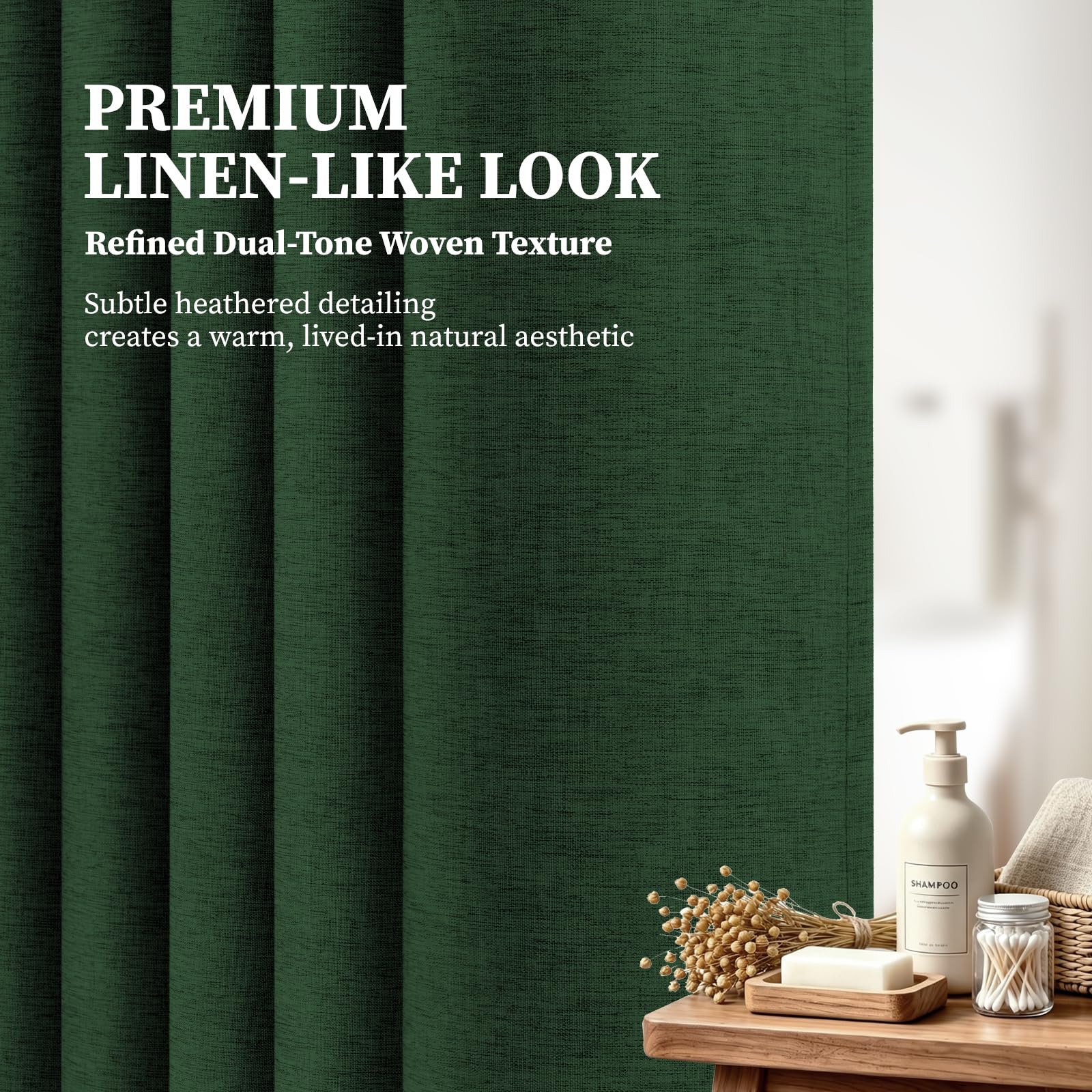 72x72 inch standard size BTTN curtain fits most showers.