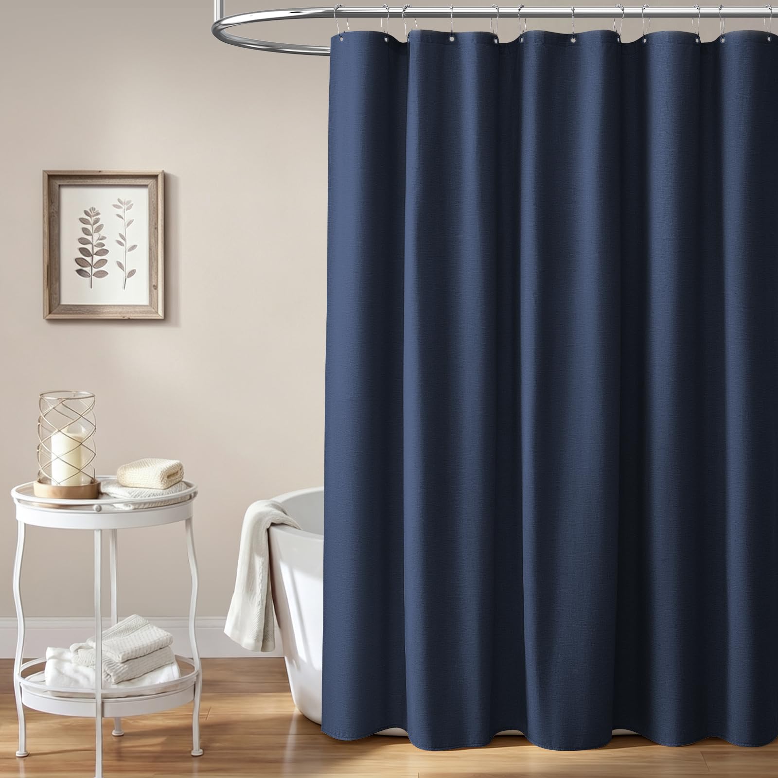 BTTN curtain with weighted hem keeps straight, reducing curtain billow.