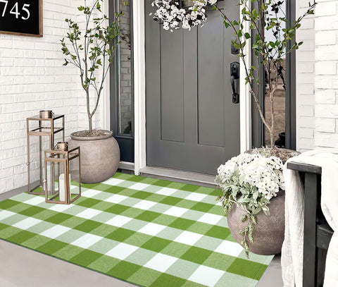 BUAGETUP outdoor rug for front porch entryway durability in outdoor space.