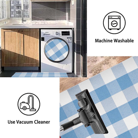BUAGETUP washable front-door mat demonstrates easy-care and quick cleaning.