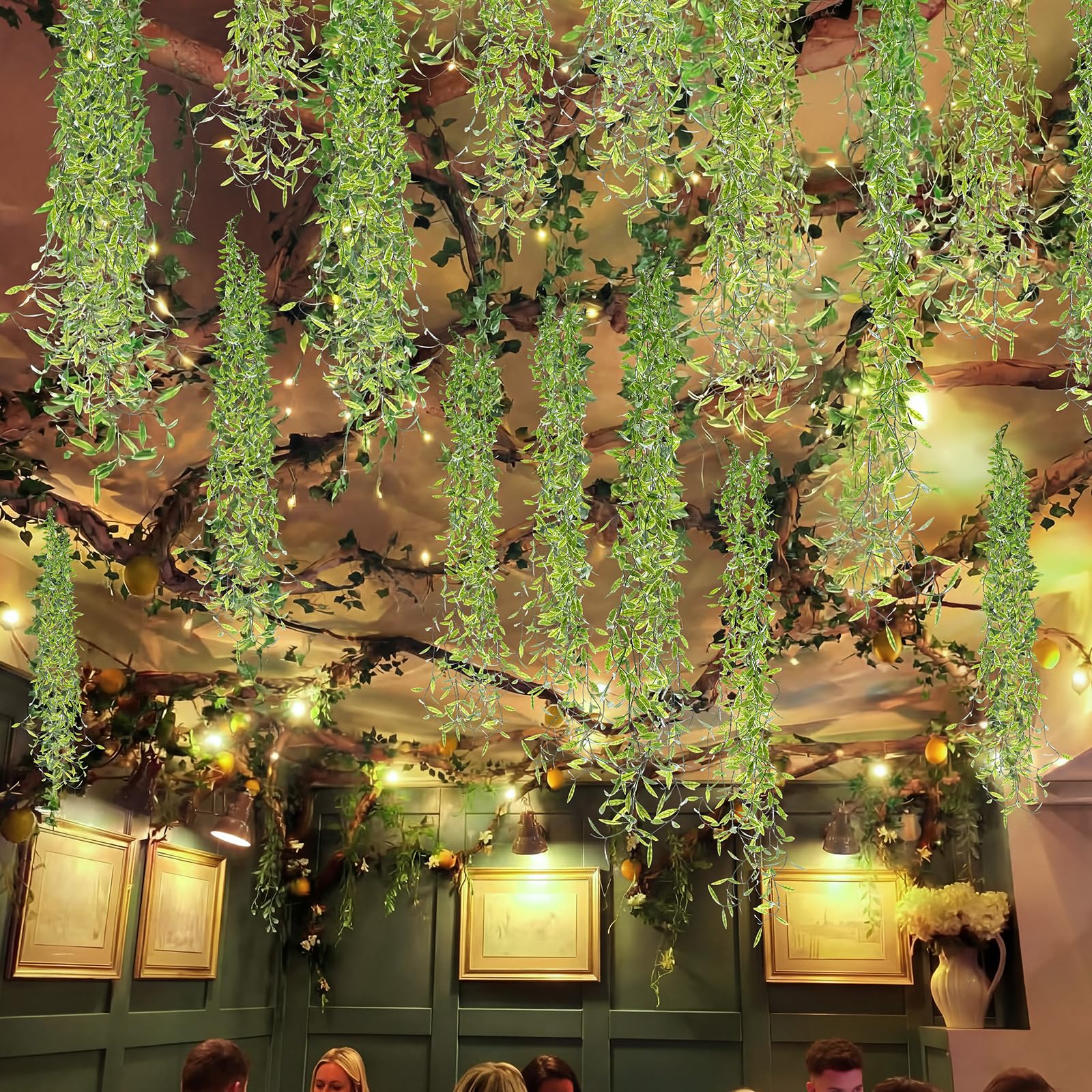 Bucherry artificial hanging vines 9.8ft rolls add depth to space.