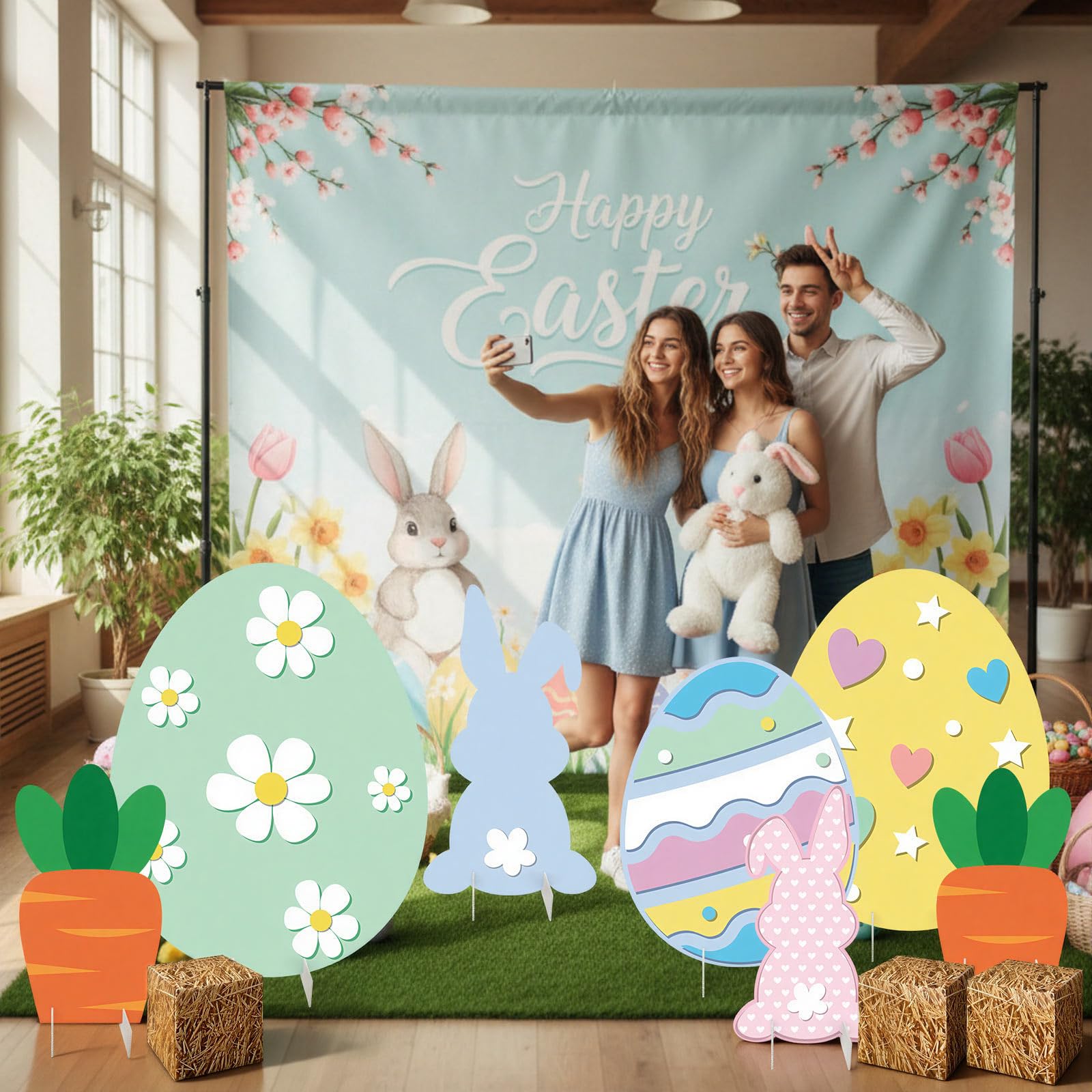 Bucherry cardboard boxes backdrop provides sturdy display for events.