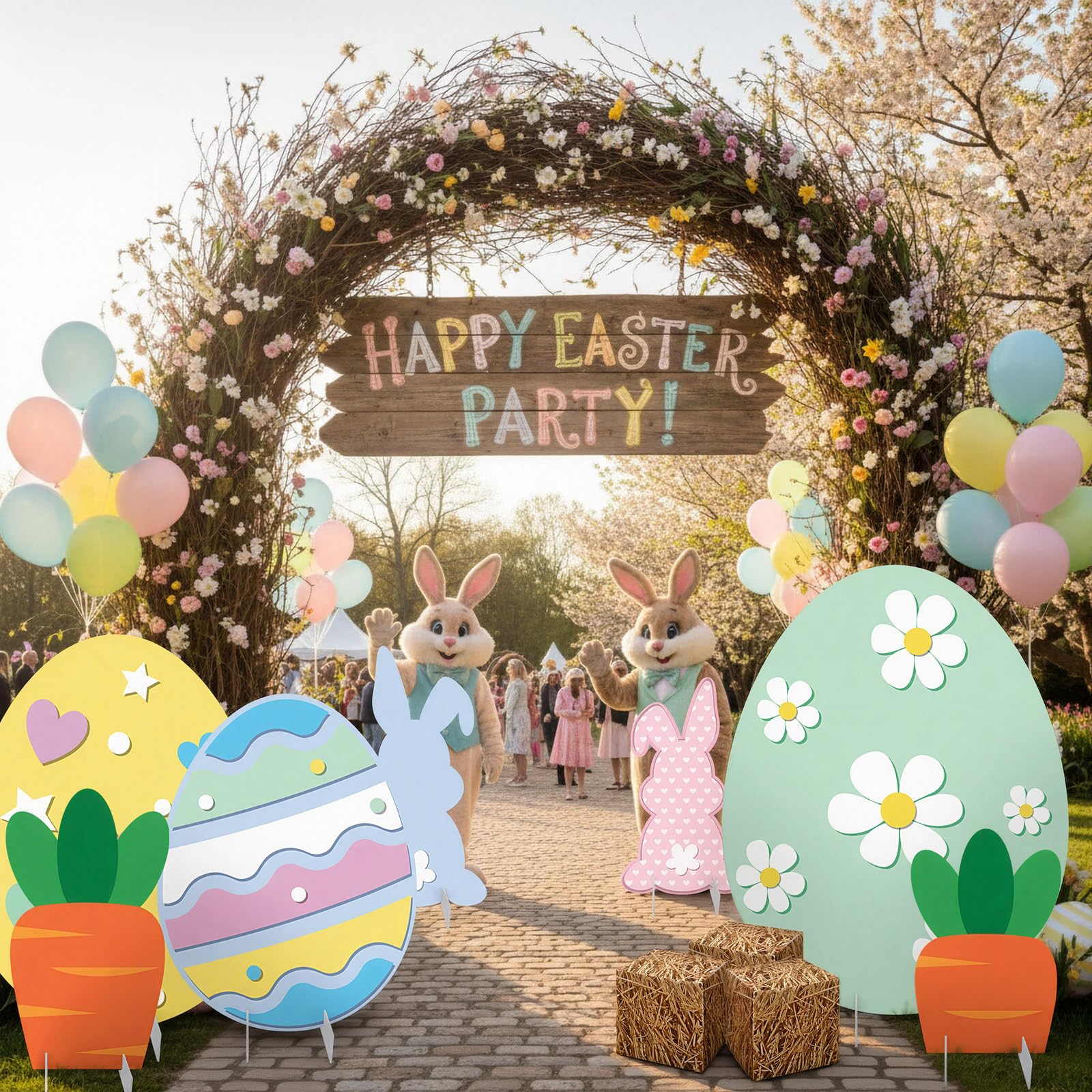 Bucherry colorful Easter backdrop brightens indoor and outdoor celebrations.
