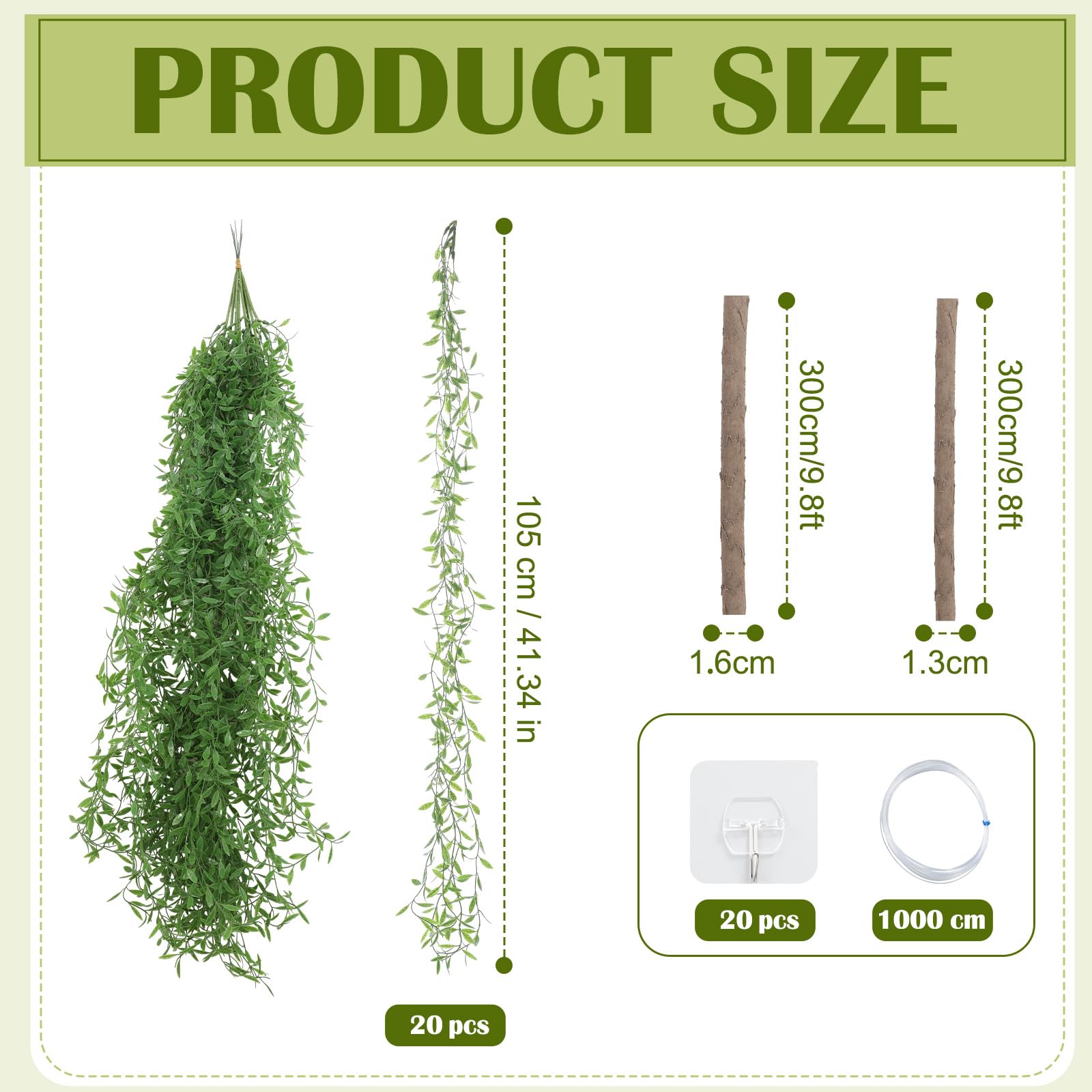 Bucherry 10m fishing line enables flexible hanging arrangements.