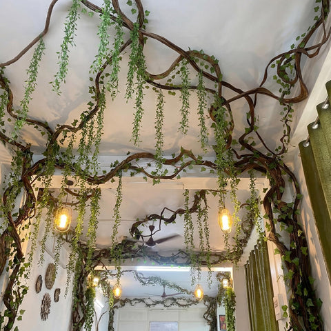 Bucherry Jungle vines 16mm roll adds height and depth for party decor.