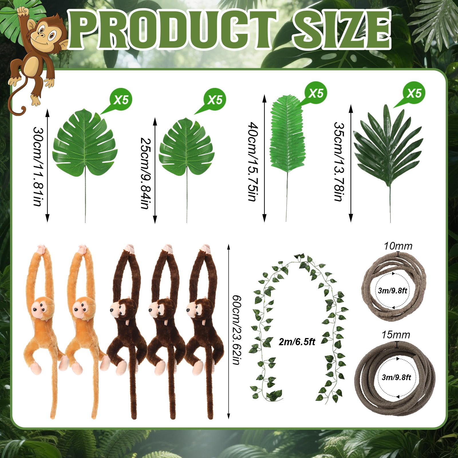 Bucherry jungle monstera leaf 30cm for table or wall greenery