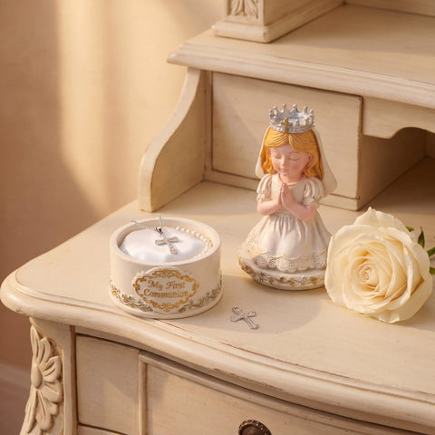 Bucherry praying girl figurine with intricate resin detailing for lasting keepsake