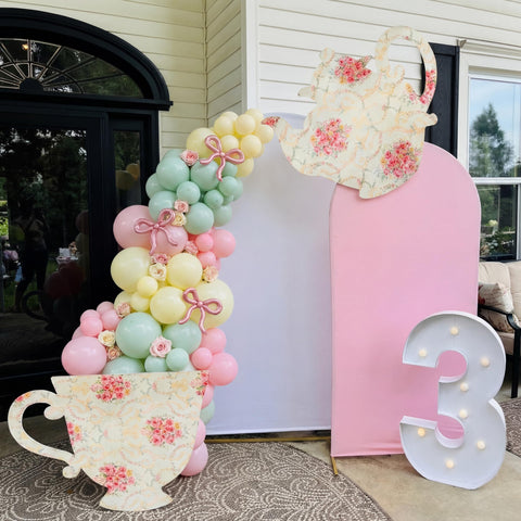Bucherry yellow macaron balloons offer cheerful accents for spring events